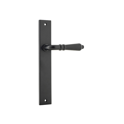 Iver Sarlat Door Lever Handle on Rectangular Backplate Passage Matt Black 12700