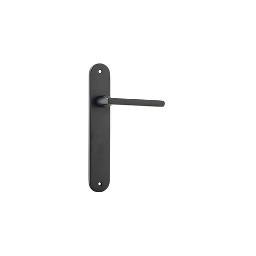 Iver Baltimore Door Lever Handle on Oval Backplate Passage Matt Black 12726