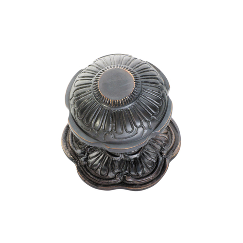 Tradco Ornate Centre Door Knob Antique Copper 1304