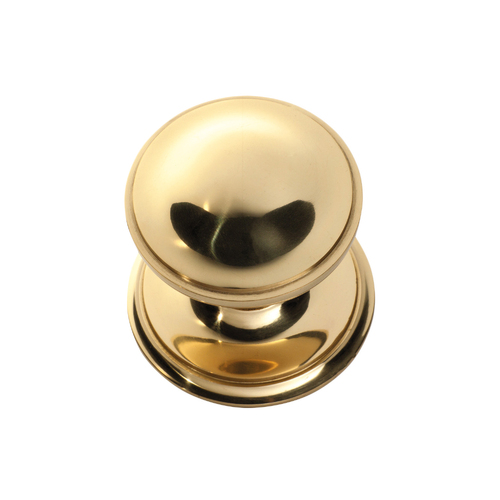 Tradco Classic Round Centre Door Knob Polished Brass 1306