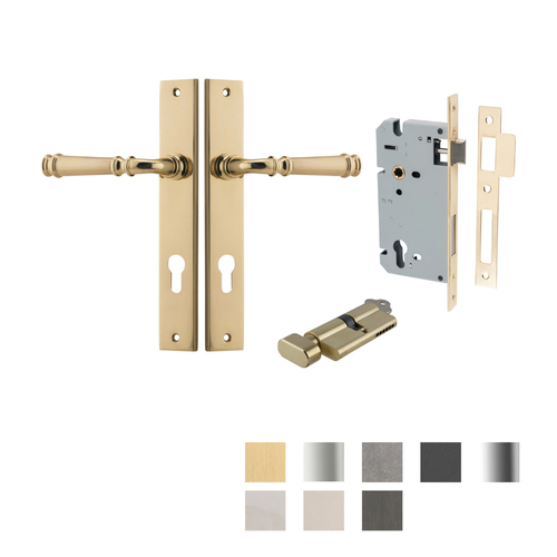 Iver Verona Door Lever on Rectangular Backplate Entrance Kit Key/Thumb