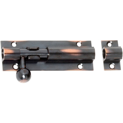 Tradco 1380AC Barrel Bolt Antique Copper 75x25mm
