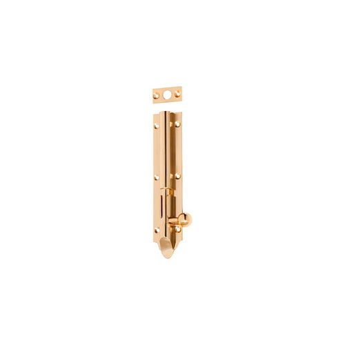 Tradco Victorian Barrel Bolt Long Throw 30mm Polished Brass 1404