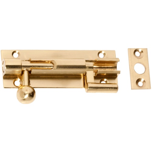 Tradco 1416PB Barrel Bolt Offset Polished Brass 75x25mm