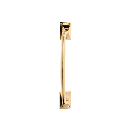 Tradco Door Pull Handle Offset Classic 305mm Polished Brass 1454