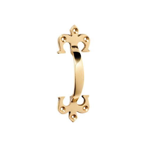 Tradco 1455PB Fleur-De-Lis Handle Polished Brass 100mm