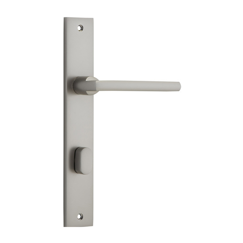 Iver Baltimore Lever on Rectangular Backplate Privacy 85mm Satin Nickel 14702P85