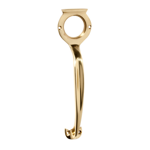 Out of Stock: ETA Mid August - Tradco 1484PB Pull Handle Cylinder Hole Polished Brass 185x50mm