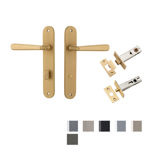 Iver Copenhagen Door Lever on Oval Backplate Privacy Kit with Turn - Available in Various Finishes