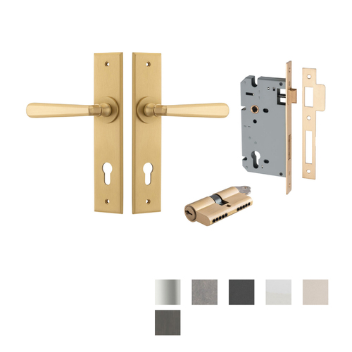 Iver Copenhagen Door Lever on Chamfered Backplate Entrance Kit Key/Key