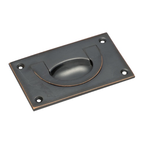 Restocking Soon: ETA End May - Tradco 1563AC Flush Pull Antique Copper 90x55mm