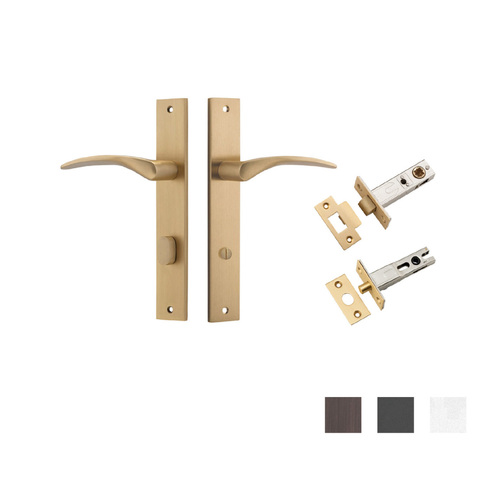 Iver Oxford Door Lever on Rectangular Backplate Privacy Kit with Turn
