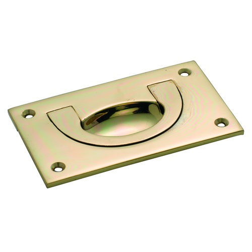 Out of Stock: ETA Early September - Tradco 1571PB Flush Pull Polished Brass 90x55mm