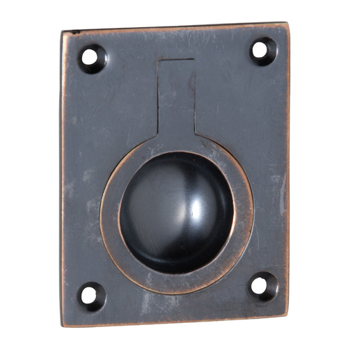 Out of Stock: ETA End June - Tradco 1581AC Flush Ring Pull Antique Copper 50x63mm