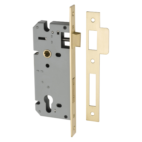 Iver Euro Mortice Lock 85mm CTC 60mm Backset Brushed Gold PVD 17163