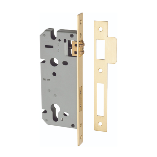 Iver Euro Roller Mortice Lock 45mm Brushed Gold PVD 17165