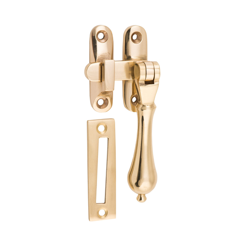 Tradco Long Throw Teardrop Casement Fastener Polished Brass 1731