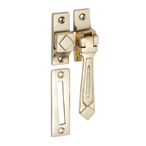 Tradco 1738PB Casement Fastener Deco Polished Brass 