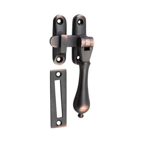 Tradco Long Throw Teardrop Casement Fastener Antique Copper 1741