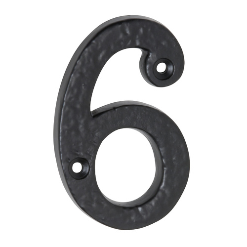 Tradco Door House Number 6 Matt Black 75mm Height 1896