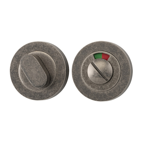 Iver Oval Privacy Turn Round with Indicator 52mm Distressed Nickel 20077