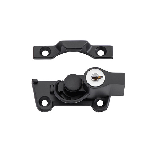 Tradco Sash Fastener Locking Wide Base Key Operated Matt Black 20313