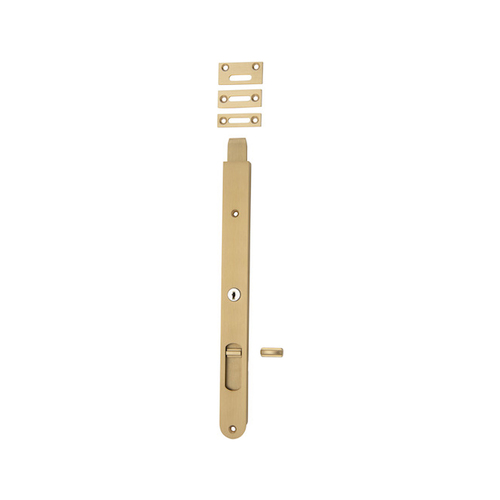 Iver Locking Flush Bolt 300mm Brushed Brass 20326