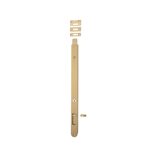 Iver Locking Flush Bolt 400mm Brushed Brass 20336
