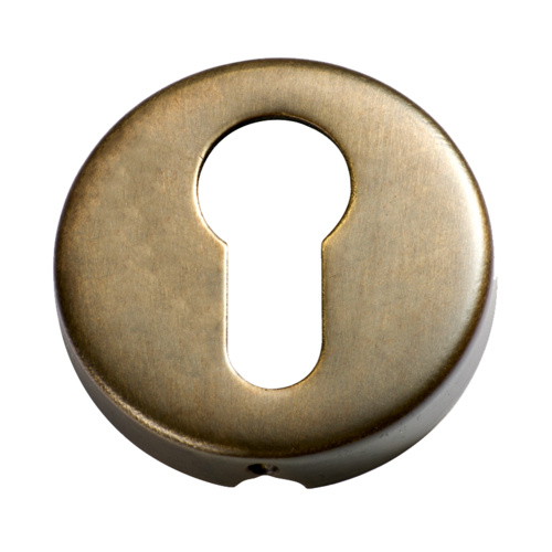 Out of Stock: ETA Early March - Tradco 2044AB Euro Cylinder Escutcheon SB Antique Brass 50mm