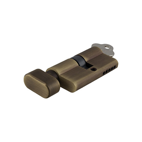 Tradco 2054 Euro Cylinder C4 Key Lock 5 Pin Key/Thumb Turn Antique Brass 