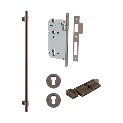 Iver Helsinki Door Pull Handle Entrance Kit Key/Thumb 600mm Signature Brass 20713KENTR60KT