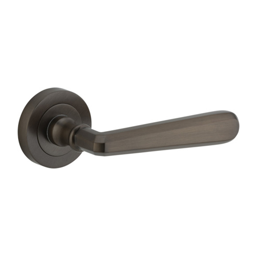 Iver Copenhagen Door Lever on Round Rose Signature Brass 20801