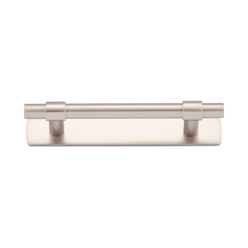 Iver Helsinki Cabinet Pull Handle with Backplate CTC 96mm Satin Nickel 20999B