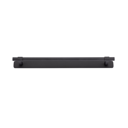 Iver Helsinki Cabinet Pull Handle with Backplate CTC 256mm Matt Black 21023B