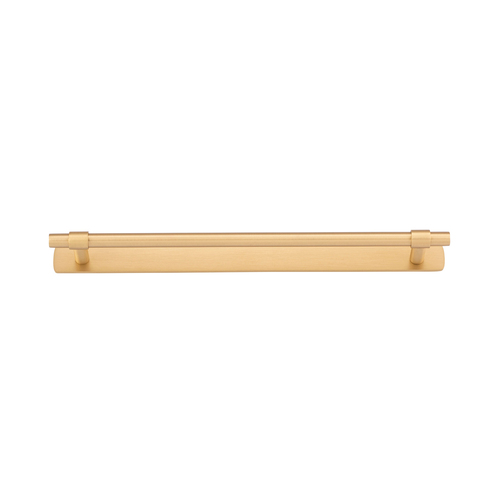 Iver Helsinki Cabinet Pull Handle with Backplate CTC 256mm Brushed Brass 21026B