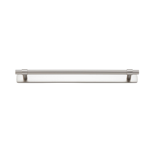 Iver Helsinki Cabinet Pull Handle with Backplate CTC 256mm Satin Nickel 21029B