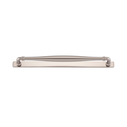 Iver Sarlat Cabinet Pull Handle with Backplate CTC 320mm Satin Nickel 21099B
