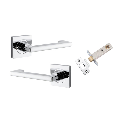 Iver Baltimore Return Lever on Square Rose Inbuilt Privacy Kit Polished Chrome 21174KIBPRIV60