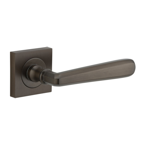 Iver Copenhagen Door Lever Handle on Square Rose Signature Brass 21191