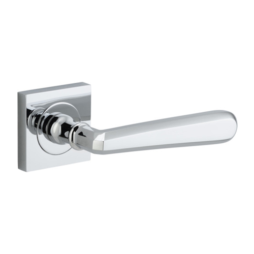 Iver Copenhagen Door Lever Handle on Square Rose Polished Chrome 21194