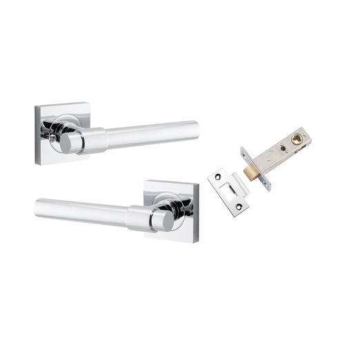 Iver Helsinki Door Lever on Square Rose Inbuilt Privacy Kit Polished Chrome 21204KIBPRIV60