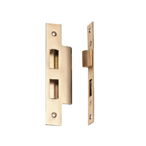 Out of Stock: ETA Mid September - Tradco 5 Lever Face Plate & Striker Kit Standard Polished Brass 150x23mm 2128