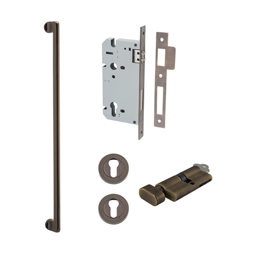 Iver Baltimore Door Pull Handle Entrance Kit Key/Thumb 600mm Signature Brass 21301KENTR60KT