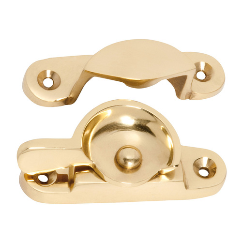Tradco Classic Sash Fastener Unlacquered Polished Brass 21380