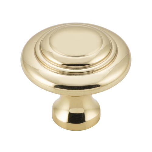 Tradco Domed Cupboard Cabinet Knob 38mm Solid Brass Polished Brass Unlacquered 21386