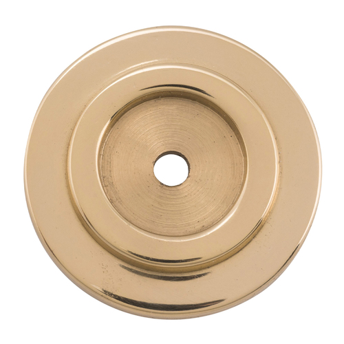 Tradco Domed Cupboard Knob Backplate 25mm Unlacquered Polished Brass 21387