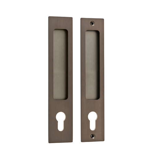 Iver Rectangular Flush Pull Euro Lock Signature Brass 21411E *Pair*