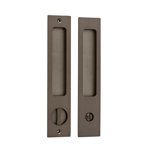 Iver Rectangular Flush Pull Privacy Set Signature Brass 21411P *Pair*