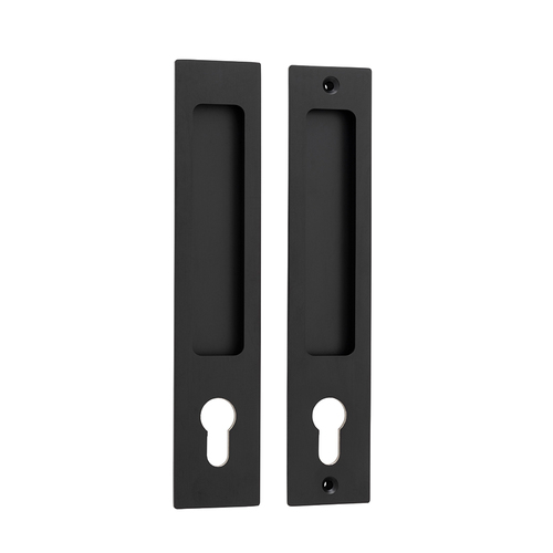 Iver Rectangular Flush Pull Euro Lock Matt Black 21413E *Pair* 