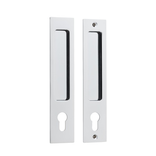 Iver Rectangular Flush Pull Euro Lock Polished Chrome 21414E *Pair*